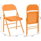 Chaises pliantes tout acier (lot de 8) - Robustes, capacité de 158 kg pour événements intérieurs/extérieurs, fêtes et repas