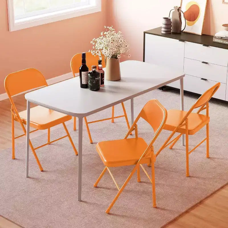 Chaises pliantes tout acier (lot de 8) - Robustes, capacité de 158 kg pour événements intérieurs/extérieurs, fêtes et repas