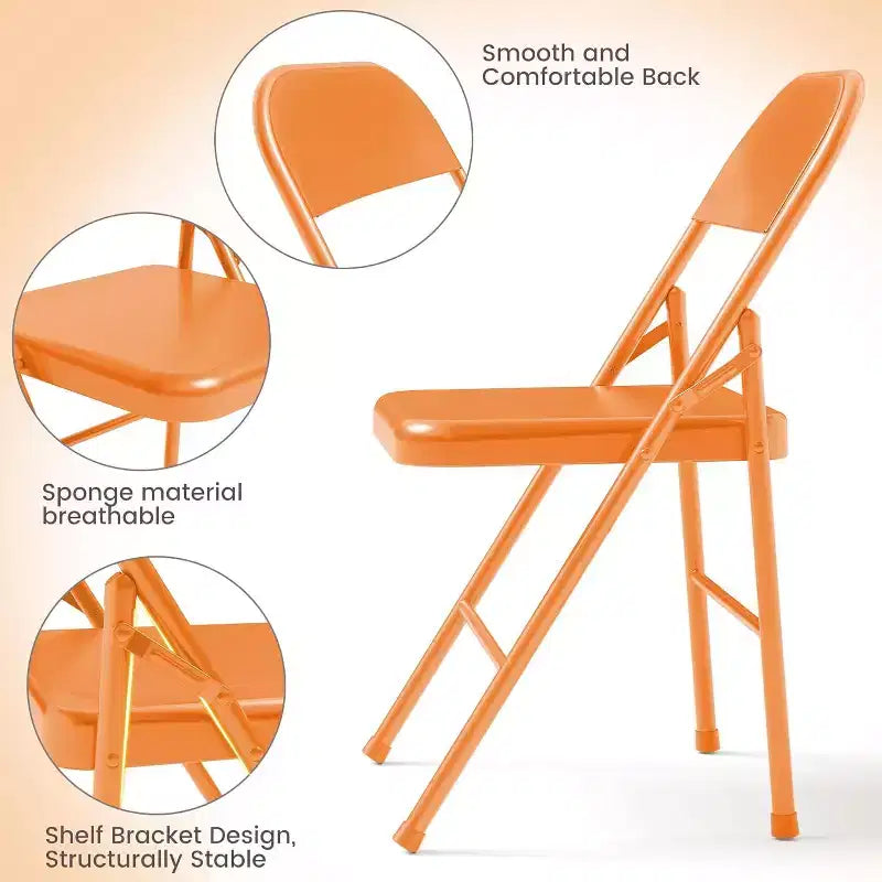 Chaises pliantes tout acier (lot de 8) - Robustes, capacité de 158 kg pour événements intérieurs/extérieurs, fêtes et repas