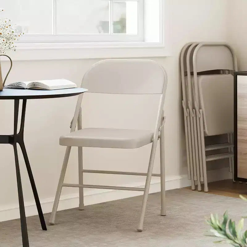 Chaises pliantes tout acier (lot de 8) - Robustes, capacité de 158 kg pour événements intérieurs/extérieurs, fêtes et repas