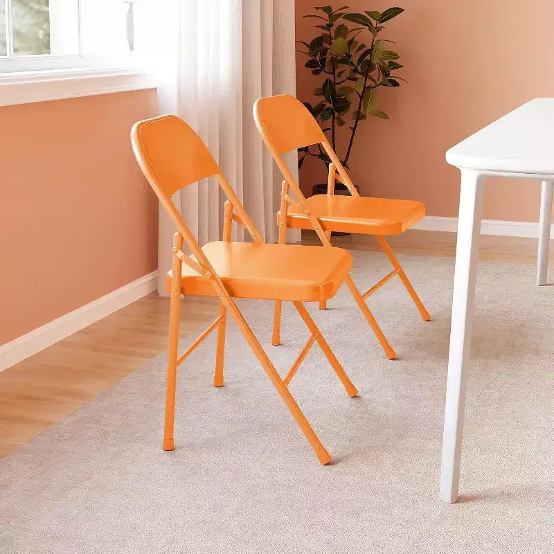 Chaises pliantes tout acier (lot de 8) - Robustes, capacité de 158 kg pour événements intérieurs/extérieurs, fêtes et repas