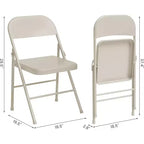 Chaises pliantes tout acier (lot de 8) - Robustes, capacité de 158 kg pour événements intérieurs/extérieurs, fêtes et repas