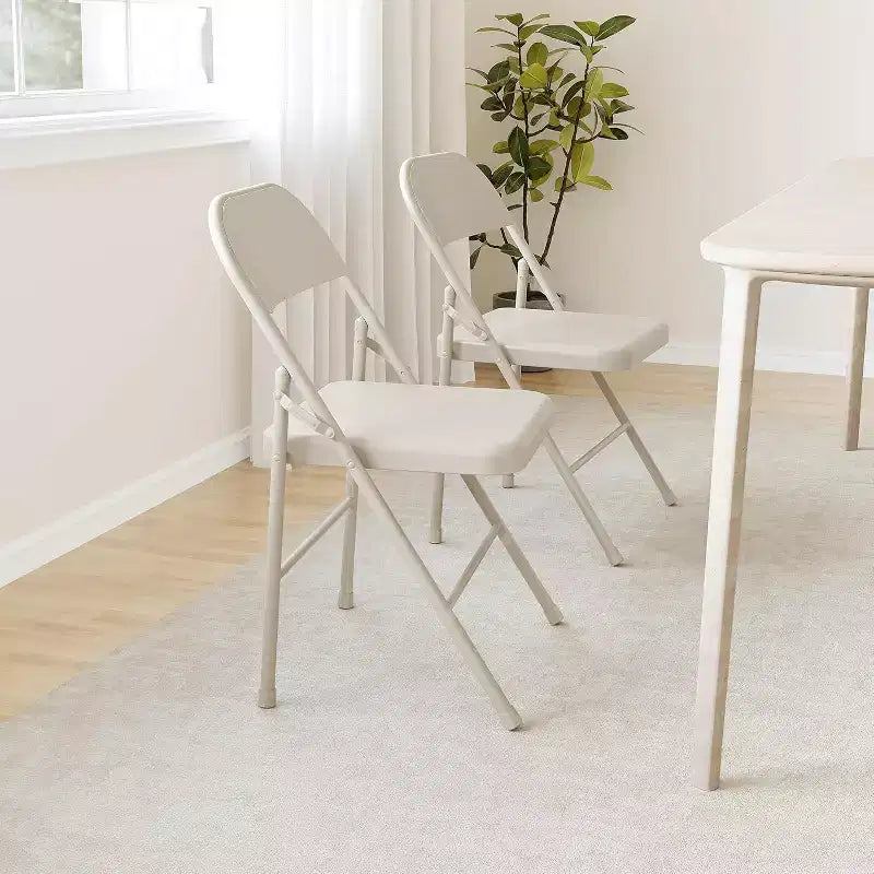 Chaises pliantes tout acier (lot de 8) - Robustes, capacité de 158 kg pour événements intérieurs/extérieurs, fêtes et repas