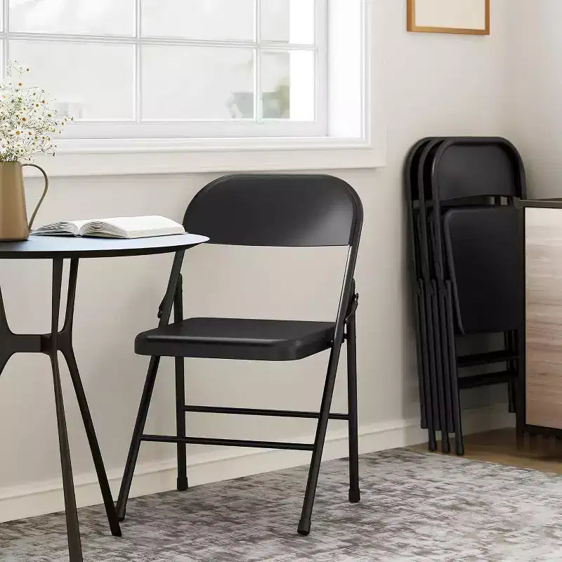 Chaises pliantes tout acier (lot de 8) - Robustes, capacité de 158 kg pour événements intérieurs/extérieurs, fêtes et repas