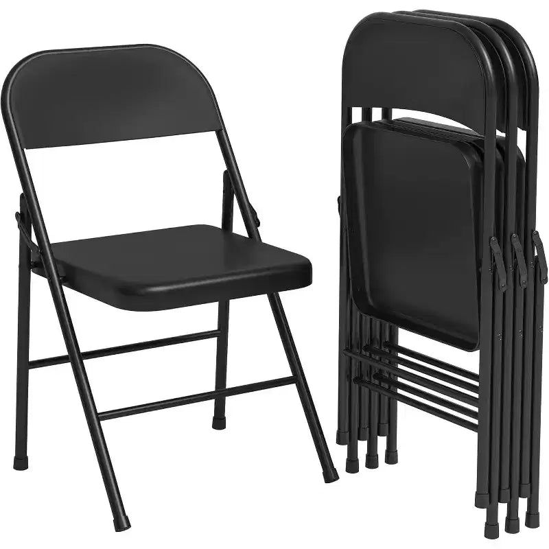 Chaises pliantes tout acier (lot de 8) - Robustes, capacité de 158 kg pour événements intérieurs/extérieurs, fêtes et repas