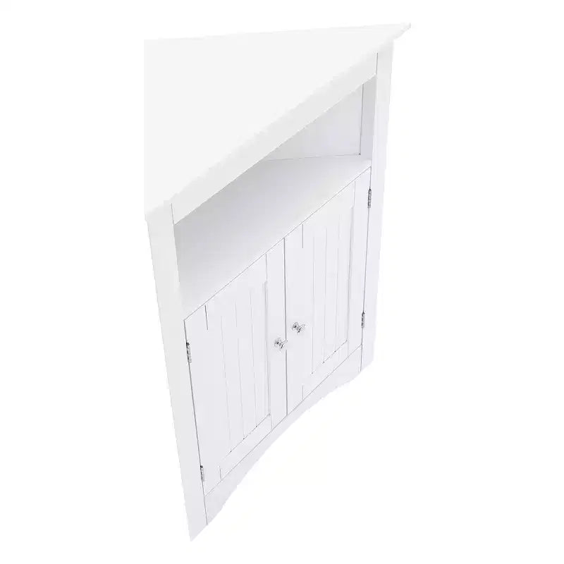 Meuble d'appoint d'angle, Meuble de rangement de salle de bain sur pied avec portes et étagères, Rangement autonome pour la cuisine, le salon, la salle de bain