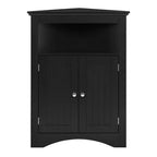 Meuble d'appoint d'angle, Meuble de rangement de salle de bain sur pied avec portes et étagères, Rangement autonome pour la cuisine, le salon, la salle de bain