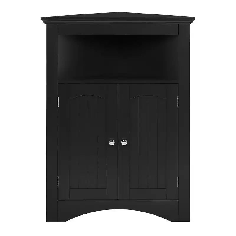 Meuble d'appoint d'angle, Meuble de rangement de salle de bain sur pied avec portes et étagères, Rangement autonome pour la cuisine, le salon, la salle de bain
