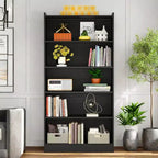 Bibliothèque Lantine de 180 cm de haut, étagère sur pied à 6 niveaux avec 5 étagères pour salon, bureau à domicile, chambre à coucher