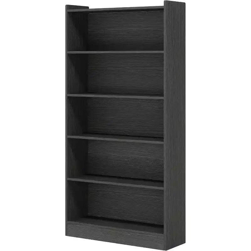 Bibliothèque Lantine de 180 cm de haut, étagère sur pied à 6 niveaux avec 5 étagères pour salon, bureau à domicile, chambre à coucher