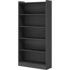 Bibliothèque Lantine de 180 cm de haut, étagère sur pied à 6 niveaux avec 5 étagères pour salon, bureau à domicile, chambre à coucher