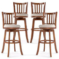 Costway 30.5'' Swivel Barstools Set of 4 w/Backrest & Upholstered Seat Footrest for Pub