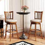 Tabourets de bar pivotants Costway 77,5 cm - Lot de 4 avec dossier et siège rembourré - Repose-pieds pour pub