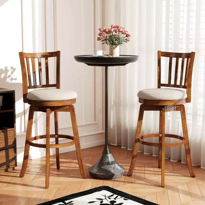 Tabourets de bar pivotants Costway 77,5 cm - Lot de 4 avec dossier et siège rembourré - Repose-pieds pour pub