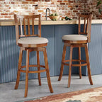 Tabourets de bar pivotants Costway 77,5 cm - Lot de 4 avec dossier et siège rembourré - Repose-pieds pour pub
