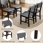GDFStudio Conner Ensemble de salle à manger 5 pièces de style campagnard 1 table en bois massif et 4 chaises rembourrées