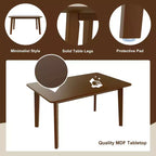 GDFStudio Conner Ensemble de salle à manger 5 pièces de style campagnard 1 table en bois massif et 4 chaises rembourrées