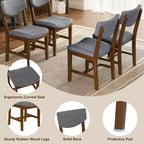 GDFStudio Conner Ensemble de salle à manger 5 pièces de style campagnard 1 table en bois massif et 4 chaises rembourrées