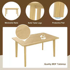 GDFStudio Conner Ensemble de salle à manger 5 pièces de style campagnard 1 table en bois massif et 4 chaises rembourrées