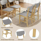 GDFStudio Conner Ensemble de salle à manger 5 pièces de style campagnard 1 table en bois massif et 4 chaises rembourrées