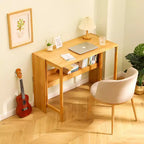 NAYSAYE Bureau pliable Table d'appoint compacte pour ordinateur pour petits espaces Bureau à domicile Chambre Dortoir Naturel, Marron, 32.68*21.26*29.92
