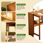 NAYSAYE Bureau pliable Table d'appoint compacte pour ordinateur pour petits espaces Bureau à domicile Chambre Dortoir Naturel, Marron, 32.68*21.26*29.92