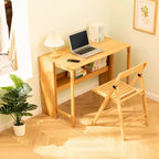 NAYSAYE Bureau pliable Table d'appoint compacte pour ordinateur pour petits espaces Bureau à domicile Chambre Dortoir Naturel, Marron, 32.68*21.26*29.92