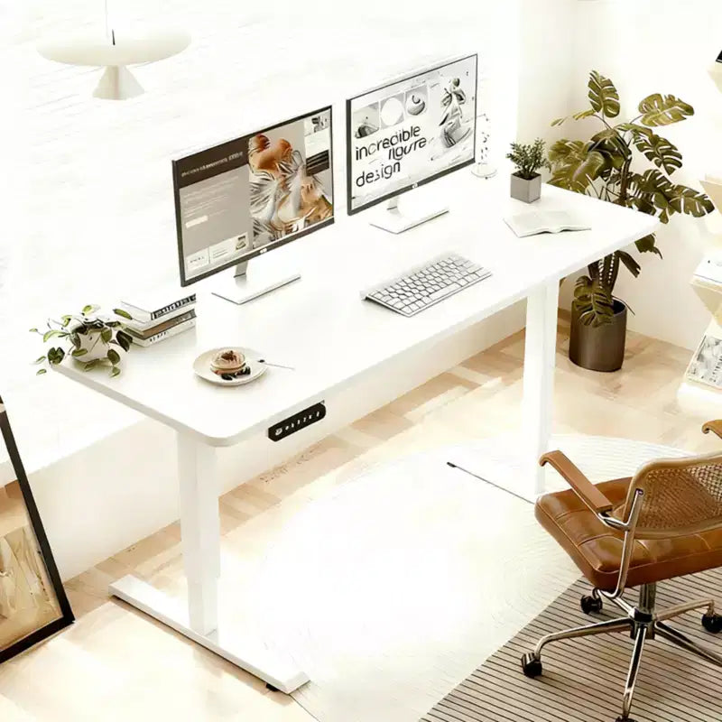 NAYSAYE Table d'appoint de bureau réglable en hauteur, table de travail assis-debout, cadre stable pour bureau à domicile, blanc, 55*24*45