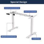 NAYSAYE Table d'appoint de bureau réglable en hauteur, table de travail assis-debout, cadre stable pour bureau à domicile, blanc, 55*24*45