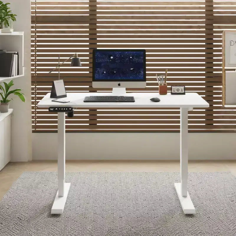 NAYSAYE Table d'appoint de bureau réglable en hauteur, table de travail assis-debout, cadre stable pour bureau à domicile, blanc, 55*24*45