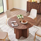 Table à manger ronde de 47 pouces pour 4 à 6 personnes, table de cuisine moderne avec base croisée robuste, meuble de salle à manger circulaire pour cuisine et salon