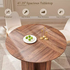 Table à manger ronde de 47 pouces pour 4 à 6 personnes, table de cuisine moderne avec base croisée robuste, meuble de salle à manger circulaire pour cuisine et salon