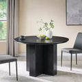 47 Round Dining Table for 4-6, Modern Kitchen Table with Sturdy Cross Base, Circle Dining Room Furniture for Kitchen Living Room