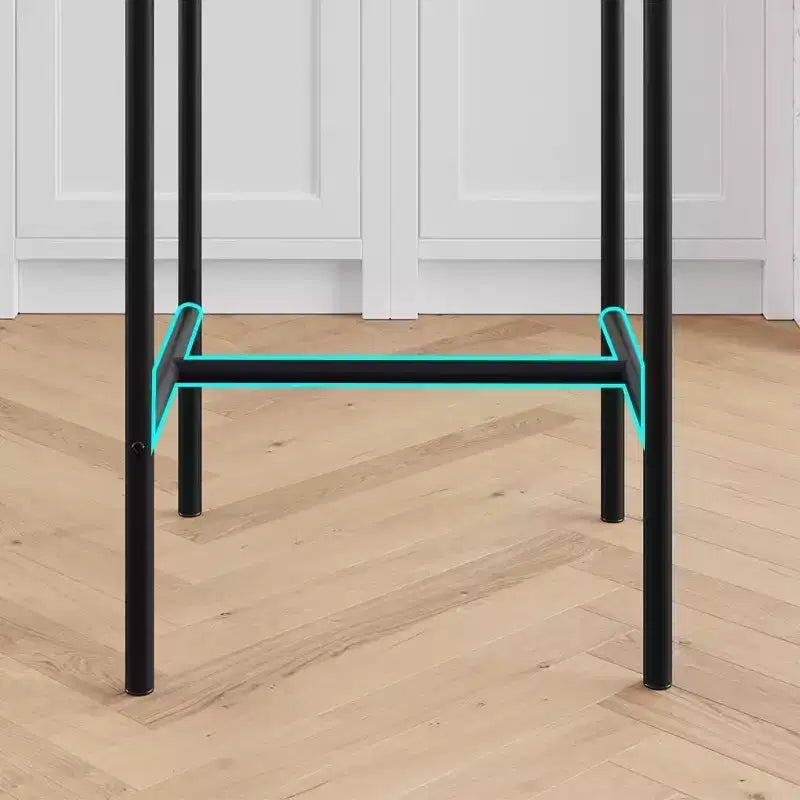 Lot de 4 tabourets de comptoir gris rembourrés Chaises de salle à manger modernes de 64,7 cm avec pieds en métal, repose-pieds et dossier pour îlot de cuisine ou salle à manger