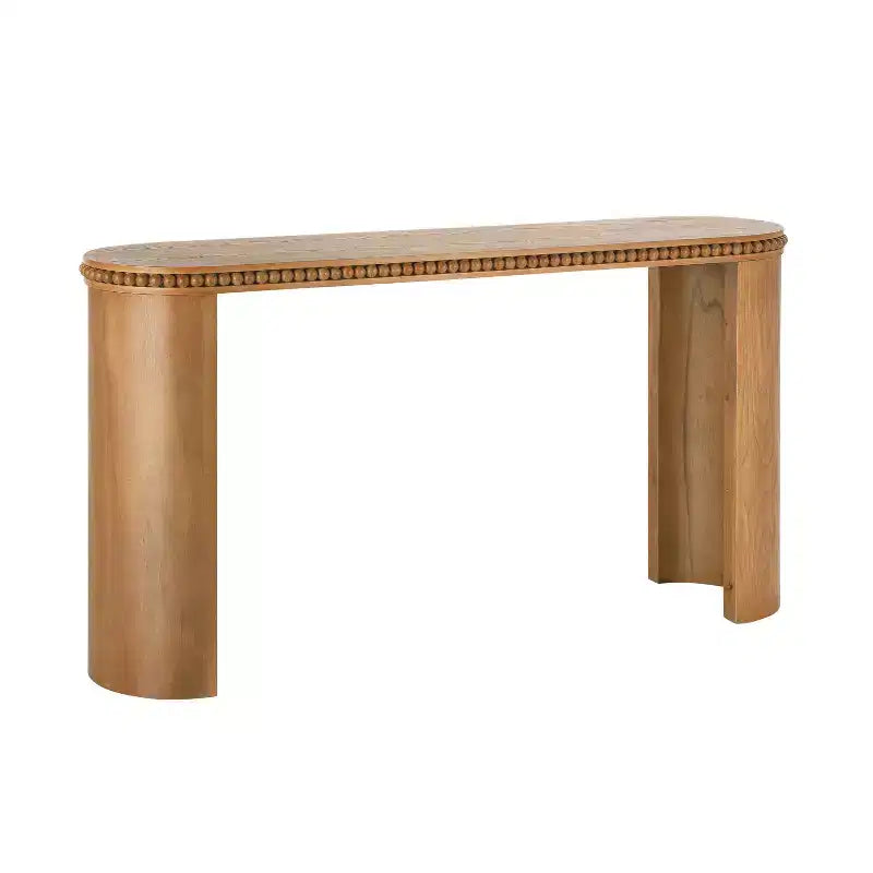 Console Polibi vintage avec bordure perlée et pieds incurvés réversibles