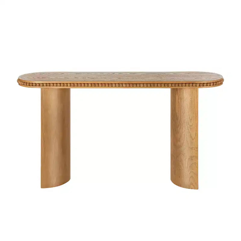 Console Polibi vintage avec bordure perlée et pieds incurvés réversibles