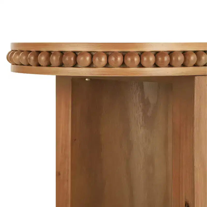 Console Polibi vintage avec bordure perlée et pieds incurvés réversibles