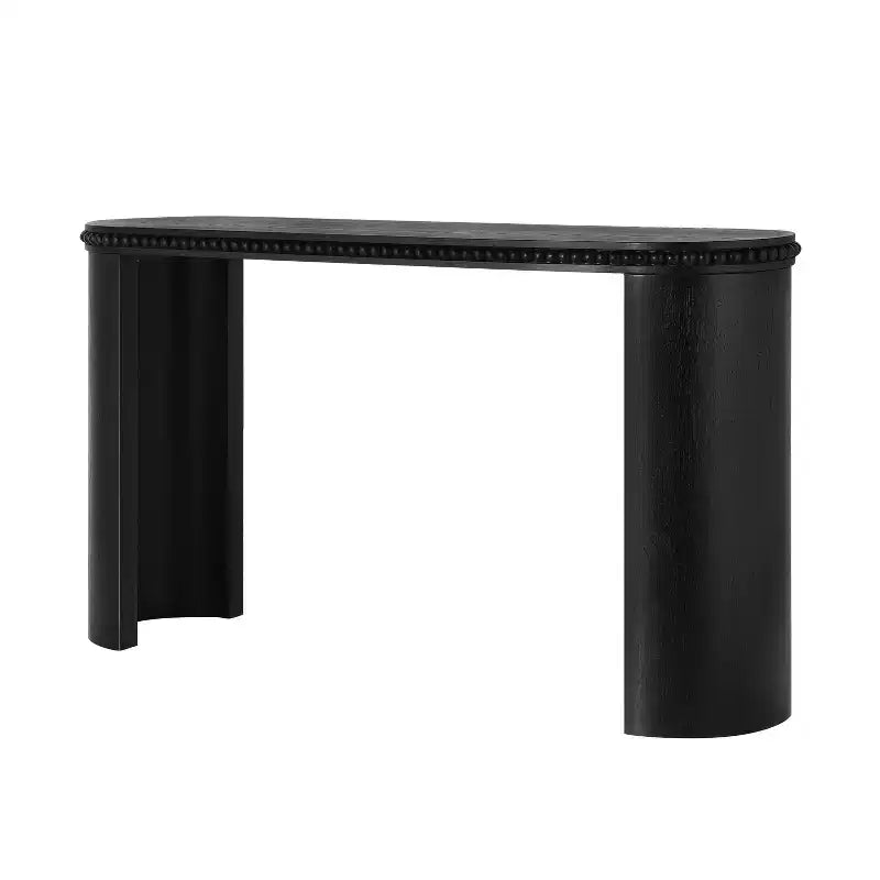 Console Polibi vintage avec bordure perlée et pieds incurvés réversibles