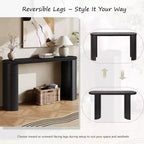 Console Polibi vintage avec bordure perlée et pieds incurvés réversibles