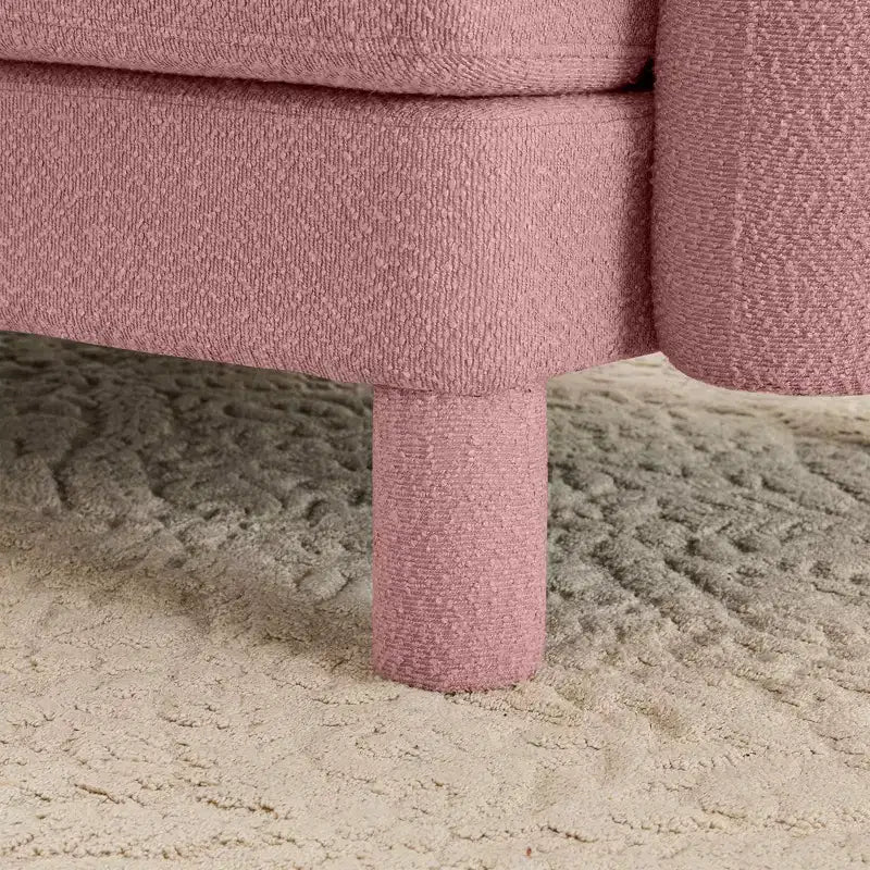 MAYEERTY Repose-pieds Ottomane Moderne en Polyester Bouclé, Tabouret Rembourré pour Salon, Chambre, Bureau