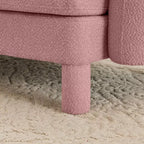 MAYEERTY Repose-pieds Ottomane Moderne en Polyester Bouclé, Tabouret Rembourré pour Salon, Chambre, Bureau