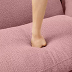 MAYEERTY Repose-pieds Ottomane Moderne en Polyester Bouclé, Tabouret Rembourré pour Salon, Chambre, Bureau
