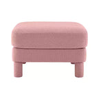 MAYEERTY Repose-pieds Ottomane Moderne en Polyester Bouclé, Tabouret Rembourré pour Salon, Chambre, Bureau