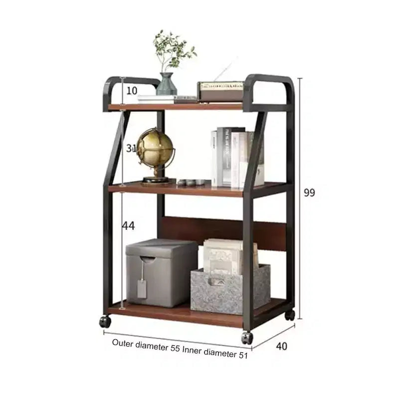 GustoWave Support d'imprimante à 3 niveaux sur roulettes, table d'imprimante mobile avec étagère de rangement, chariot d'imprimante roulant avec roulettes pour bureau à domicile