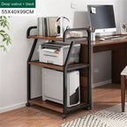 GustoWave Support d'imprimante à 3 niveaux sur roulettes, table d'imprimante mobile avec étagère de rangement, chariot d'imprimante roulant avec roulettes pour bureau à domicile