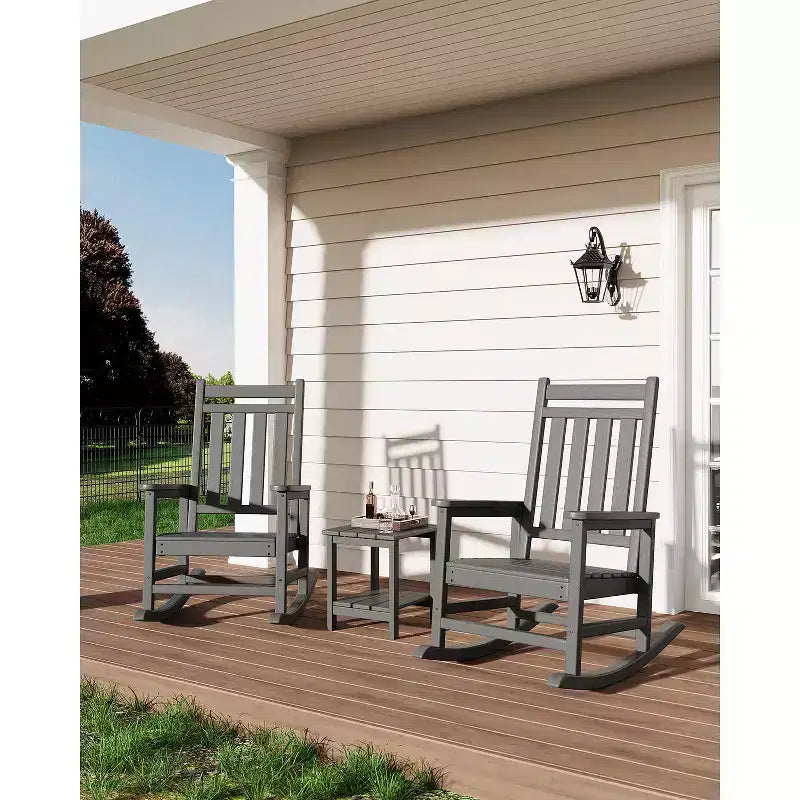 Fauteuil à bascule d'extérieur, chaise de jardin toutes saisons, chaises de patio résistantes aux intempéries, fauteuil à bascule en PEHD pour adultes, bascule de véranda pour jardin, terrasse de cour