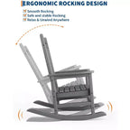 Fauteuil à bascule d'extérieur, chaise de jardin toutes saisons, chaises de patio résistantes aux intempéries, fauteuil à bascule en PEHD pour adultes, bascule de véranda pour jardin, terrasse de cour