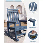 Fauteuil à bascule d'extérieur, chaise de jardin toutes saisons, chaises de patio résistantes aux intempéries, fauteuil à bascule en PEHD pour adultes, bascule de véranda pour jardin, terrasse de cour
