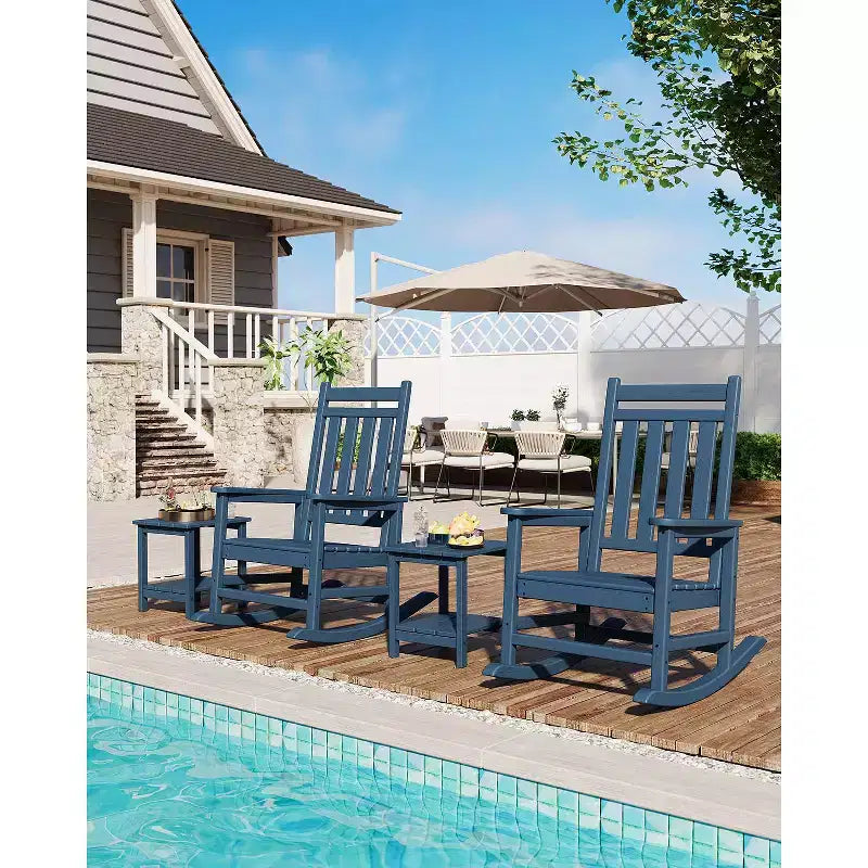 Fauteuil à bascule d'extérieur, chaise de jardin toutes saisons, chaises de patio résistantes aux intempéries, fauteuil à bascule en PEHD pour adultes, bascule de véranda pour jardin, terrasse de cour