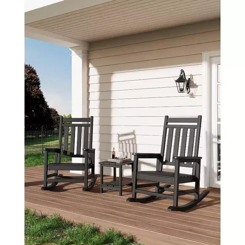 Fauteuil à bascule d'extérieur, chaise de jardin toutes saisons, chaises de patio résistantes aux intempéries, fauteuil à bascule en PEHD pour adultes, bascule de véranda pour jardin, terrasse de cour